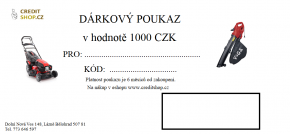 Dárkový poukaz v hodnotě 1000 KČ