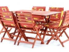 Dřevěná skládací sestava BASIC SET 6 + luxusní sedáky ZDARMA